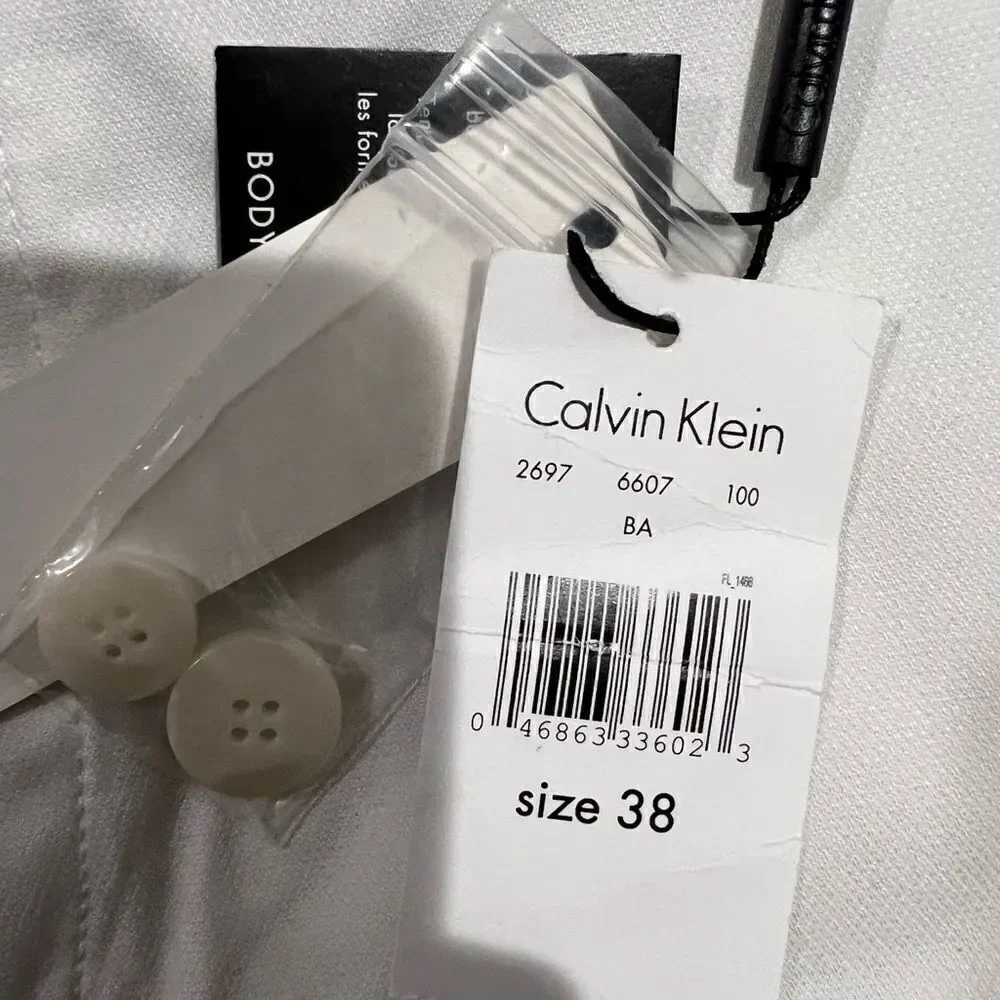 Calvin Klein Mens Extreme Slim Fit Casual Chino Shorts, White/gray - Picture 6 of 6